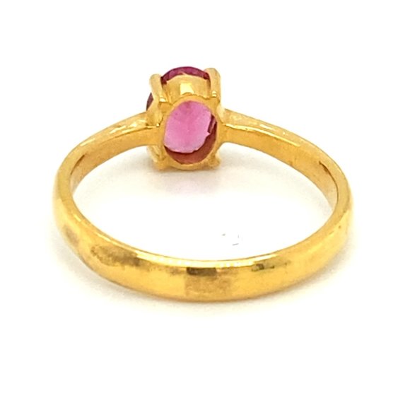 Red Mahenge Spinel 1.01ct Solid 22K Gold Ring - Picture 5 of 7